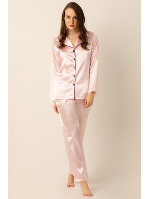 Doremi Uzun Kollu Saten Pijama Takımı
