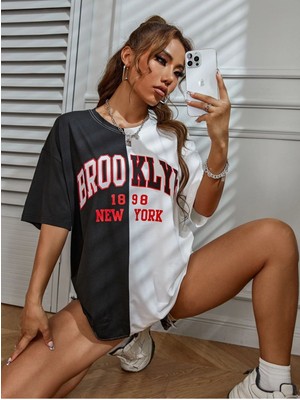 Trendypassion Brooklyn Çift Renk Baskılı Tasarım Tshirt