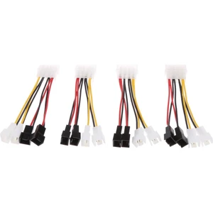 4 Adet 4pin Güç Y-Splitter Fan Kablosu 1 Ila 4x 3pin Pc Için Hız 12 V 5V Ayarlayın