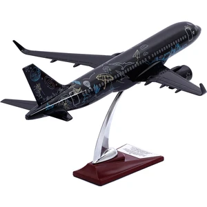Airbus A320, 1/100 Siyah Renk, Desenli Uçak Maketi