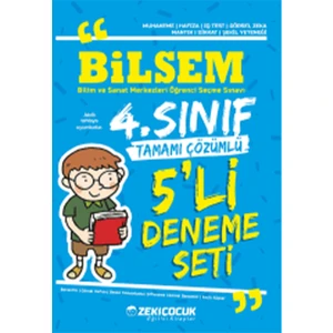 Zeki Çocuk Eğitici Kitaplar 4. Sınıf Bilsem 5' Li Deneme Seti Çözümlü