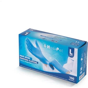 Pudrasız Mavi Nitril Eldiven Büyük (L) - 100 Adet