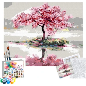 Sayılarla Boyama Seti 40 x 50 cm Tuval Şasesine Gerili Yalnız Ağaç