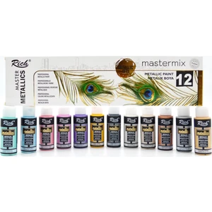 Mastermix Akrilik Boya 60 cc 12 Li Metalik Renkler