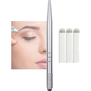 Microblading Kalemi Çelik Kalıcı Makyaj 3D Uygulaması 3 Adet Iğne ile