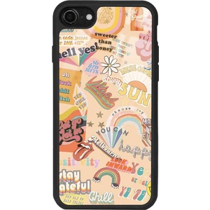 Apple iPhone 7 - 8 Vintage Sticker Tasarımlı Glossy Telefon Kılıfı