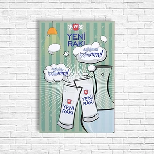 Rakı Retro Ahşap Poster