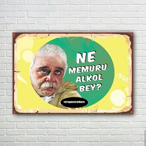 Ne Memuru Alkol Bey Retro Ahşap Poster