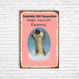 Buz Devri Retro Ahşap Poster