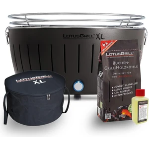 Lotus Grill Lotusgrill Xl Kömürlü Dumansız Mangal Antrasit Gri Set ( Çanta + 1kg Kömür + Yakıt Jeli )