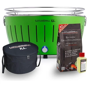 Lotus Grill Lotusgrill Xl Kömürlü Dumansız Mangal Limon Yeşili Set ( Çanta + 1kg Kömür + Yakıt Jeli )