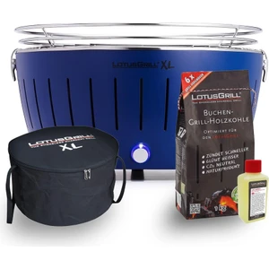 Lotus Grill Lotusgrill Xl Kömürlü Dumansız Mangal Mavi Set ( Çanta + 1kg Kömür + Yakıt Jeli )