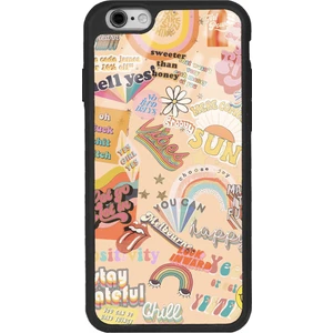 Apple iPhone 6 - 6s Vintage Sticker Tasarımlı Glossy Telefon Kılıfı