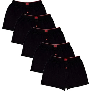 5'li Erkek Siyah Boxer %100 Pamuklu