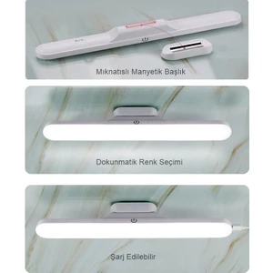 Mıknatıslı Kabin Makyaj Tıraş LED Işık USB Şarjlı Kablosuz LED Lamba
