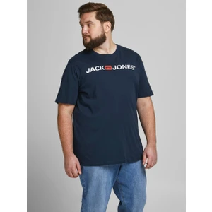 Jack & Jones 2YETSBS32580  12184987 On  Buyuk Beden 0 Yaka Kısa Kol Tshirt Lacivert