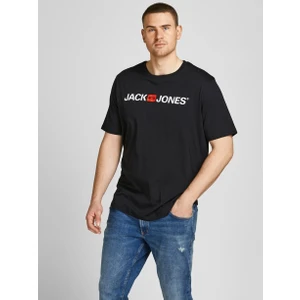 Jack & Jones 2YETSBS32580  12184987 On  Buyuk Beden 0 Yaka Kısa Kol Tshirt Siyah