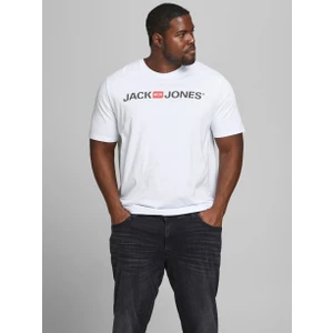 Jack & Jones 2YETSBS32580  12184987 On  Buyuk Beden 0 Yaka Kısa Kol Tshirt Beyaz