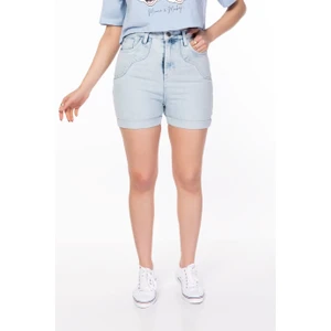 Org Marka Store 2YBSHBL32491 Bl On Cepler Parcalı 3 Cep Paca Ucu Katlamalı Kot Short Buz Mavı