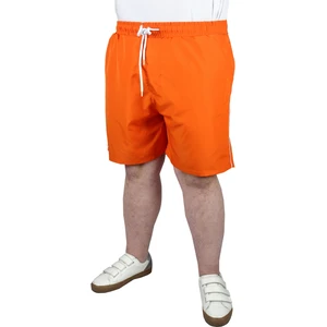 Modexl Büyük Beden Deniz Şortu White Line 21451 Oranj