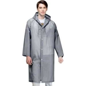 Unisex Gri Eva Kumaş Su Rüzgar Geçirmez Yağmurluk