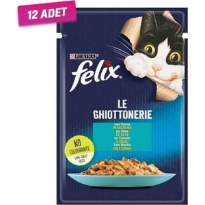 12 Adet - Felix Taze Ton Balıklı Jöleli Pouch Yetişkin Kedi Konservesi 85 gr