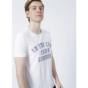 Lee Cooper 222 Lcm 242066 Allen Off White Bisiklet Yaka Slim Fit Baskılı KırıkBeyaz Erkek T-Shirt