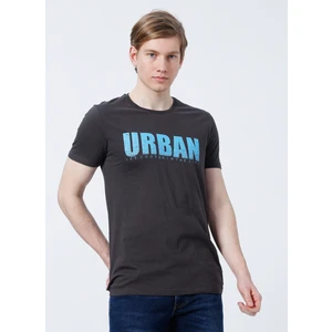 Lee Cooper 222 Lcm 242011 Brendon Bisiklet Yaka Slim Fit Baskılı Antrasit Erkek T-Shirt