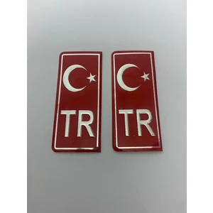 Tr Plaka Sticker 2'li - Türkiye Plaka Sticker - Türkiye Plakalık Stickeri