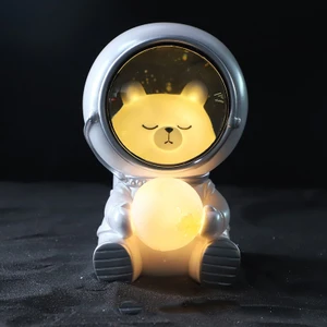 Resin Planet Gece Lambası, Stil: Ayı Astronot Beyaz (Yurt Dışından)