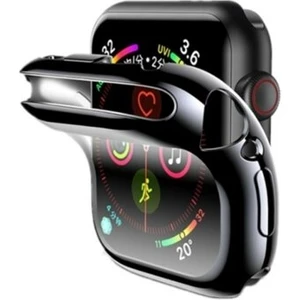 Apple Watch Uyumlu Seri 6-se (38 Mm) Siyah Önü Kapalı Yumuşak Silikon Koruyucu