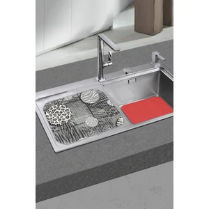 Mutfak Düzenleyici Aquamat 2'li Kırmızı ve Desenli Set 32 x 42 cm