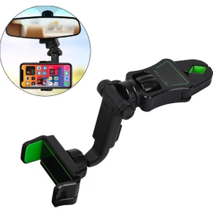 360 Dönebilen Multifonksiyonel Dikiz Aynası Araç Telefon Tutucu AL-35026