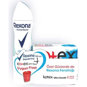 Shower Fresh Deo. 150 ml + Kotex Gece 6
