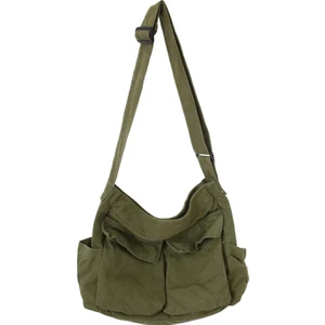 Moda Omuz Çantası Messenger Çanta Alışveriş Çantaları Kız Için Tuval Satchel Bir Boyutu Yeşil(Yurt Dışından)