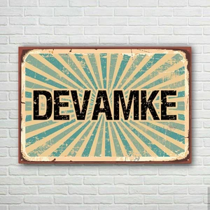 Devamke Retro Ahşap Poster