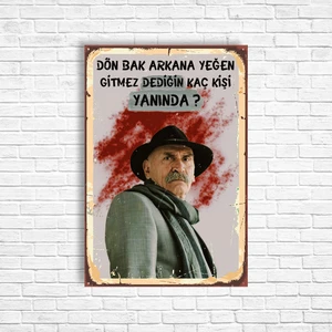 Tuncel Kurtiz Retro Ahşap Poster