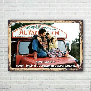 Al Yazmalım Retro Ahşap Poster