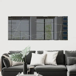 Ayna - Füme Ayna - Tasarım Kanallı Ayna - 130cm x 50cm