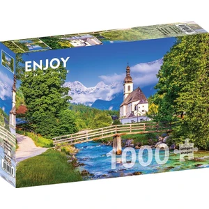 1000 Parça Ramsau'daki Küçük Kilise Puzzle (Almanya)