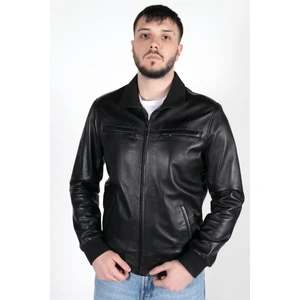 Kolej Model Erkek Siyah Hakiki Deri Ceket