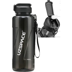1,5 Litre (1500 Ml) Siyah Büyük Boy Spor ve Günlük Matara / Suluk - Silion Pipet Ağızlık