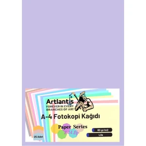 Renkli A-4 Fotokopi Kağıdı 25 Li 1 Paket Artlantis Fotokopi Renkli A4 Kağıdı