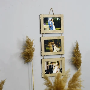 Hanem Grup Ahşap 3'lü 10X15 cm Ipli Fotoğraf Askılı Yatay