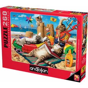 260 Parçalık Puzzle / Kedilerin Plaj Keyfi - Kod 3322