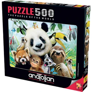 500 Parça Puzzle – Hayvanat Bahçesi Selfie, Orta Zorluk Seviyesi, Dayanıklı Mukavva, Model 3596