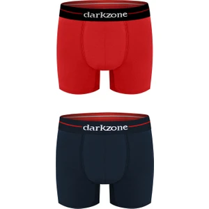 DZNVD1103 Düz Kırmızı - Lacivert Erkek Boxer