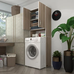 Kenzlife çamaşır makinesi dolabı sinem crd 180*066*30 banyo kiler kapaklı arkalıklı