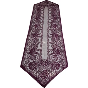 Yıldızhan Çeyiz Kırmızı Dekoratif, Şık, Örme, Tül, Dantel Ranır (Runner) 40 x 140 cm