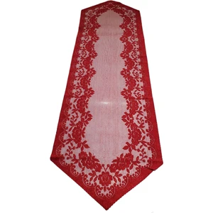 Yıldızhan Çeyiz Kırmızı Dekoratif, Şık, Örme, Tül, Dantel Ranır (Runner) 40 x 140 cm